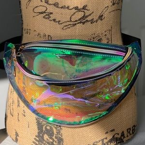 Fanny Pack Transparent See Through Clear Iridescent Festival Bag Unisex